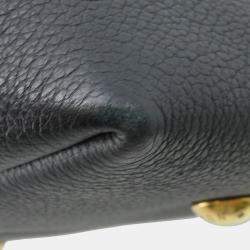 Pre Owned حقيبة لويس فيتون لوكي هوبو مم كتف جلد عجل محبب أسود