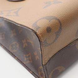Pre Owned Louis Vuitton On The Go Pm Handbag In Coated Canvas With Monogram Giant Reverse Brown And Beige