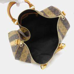 مملوكة مسبقًا Louis Vuitton Monogram Stripe (Lv Squared) Keepall Bandouliere 50Cm Boston Bag