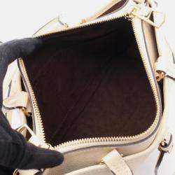 Pre Owned Louis Vuitton Trianon Pm Handbag In Monogram Empreinte Leather Beige