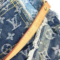 مملوكة مسبقًا حقيبة كتف بوستي قماش أزرق لوي فيتون مونوغرام دينم باتشوورك كروس بودي رسول