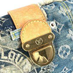 مملوكة مسبقًا حقيبة كتف بوستي قماش أزرق لوي فيتون مونوغرام دينم باتشوورك كروس بودي رسول