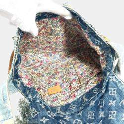 مملوكة مسبقًا حقيبة كتف بوستي قماش أزرق لوي فيتون مونوغرام دينم باتشوورك كروس بودي رسول