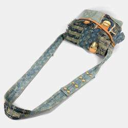 مملوكة مسبقًا حقيبة كتف بوستي قماش أزرق لوي فيتون مونوغرام دينم باتشوورك كروس بودي رسول