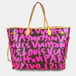 مملوكة مسبقًا حقيبة لويس فيتون نيفرفول جي إم قماش كتف مونوغرام جرافيتي وردي فوشيا