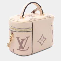 Pre Owned Louis Vuitton Vanity Pm Handbag In Coated Canvas And Leather Monogram Empreinte Beige Brown