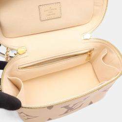 Pre Owned Louis Vuitton Vanity Pm Handbag In Coated Canvas And Leather Monogram Empreinte Beige Brown