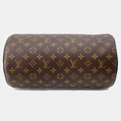 مملوكة مسبقًا Louis Vuitton Shoulder Bag Monogram Macassar Soft Polochon Handbag Black