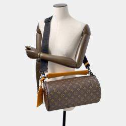 مملوكة مسبقًا Louis Vuitton Shoulder Bag Monogram Macassar Soft Polochon Handbag Black