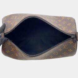 مملوكة مسبقًا Louis Vuitton Shoulder Bag Monogram Macassar Soft Polochon Handbag Black