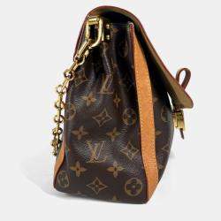 Pre Owned Louis Vuitton M47149 Monogram Dauphine Soft Gm Bag Crossbody Flap Handbag Chain 2-Way Shoulder Canvas Brown
