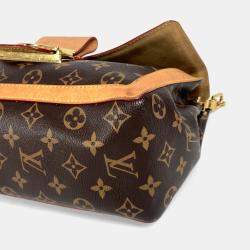 Pre Owned Louis Vuitton M47149 Monogram Dauphine Soft Gm Bag Crossbody Flap Handbag Chain 2-Way Shoulder Canvas Brown