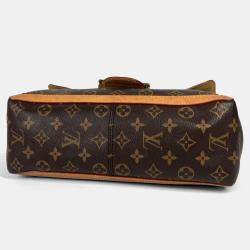 Pre Owned Louis Vuitton M47149 Monogram Dauphine Soft Gm Bag Crossbody Flap Handbag Chain 2-Way Shoulder Canvas Brown