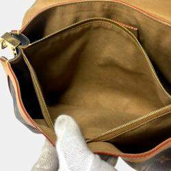 Pre Owned Louis Vuitton M47149 Monogram Dauphine Soft Gm Bag Crossbody Flap Handbag Chain 2-Way Shoulder Canvas Brown