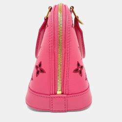 Pre Owned Louis Vuitton Broderie Anglaise Alma Bb 2-Way Leather Handbag Pink