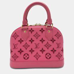 Pre Owned Louis Vuitton Broderie Anglaise Alma Bb 2-Way Leather Handbag Pink