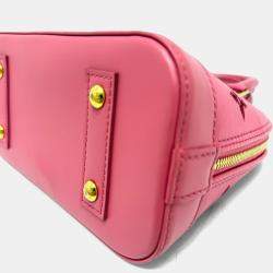Pre Owned Louis Vuitton Broderie Anglaise Alma Bb 2-Way Leather Handbag Pink