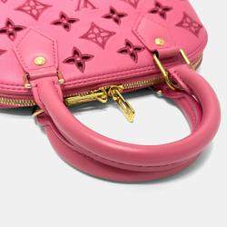 Pre Owned Louis Vuitton Broderie Anglaise Alma Bb 2-Way Leather Handbag Pink