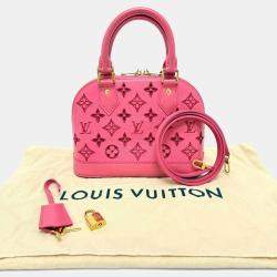 Pre Owned Louis Vuitton Broderie Anglaise Alma Bb 2-Way Leather Handbag Pink