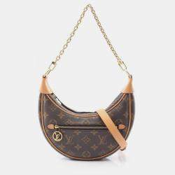 Pre Owned Louis Vuitton Loop Monogram Shoulder Bag Coated Canvas And Leather Brown