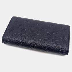 Pre Owned Louis Vuitton Black Leather Empreinte Sarah Wallet