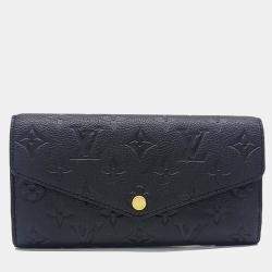 Pre Owned Louis Vuitton Black Leather Empreinte Sarah Wallet