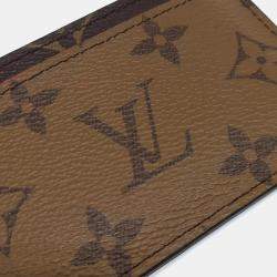 Pre Owned حامل بطاقات لوي فيتون مونوغرام بني معاكس قماش مطلي