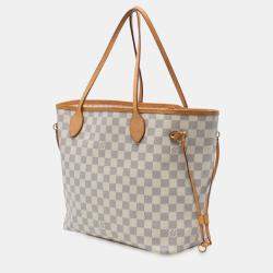 مملوكة مسبقًا حقيبة لويس فيتون نيفيرفول MM دامير أزور بيضاء