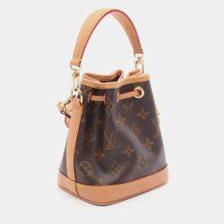 Pre Owned Louis Vuitton Nano Noe Brown Monogram Canvas Shoulder Bag