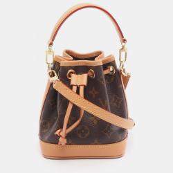 Pre Owned Louis Vuitton Nano Noe Brown Monogram Canvas Shoulder Bag