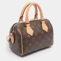 Pre Owned Louis Vuitton Speedy Bandouliere 20 Beige Monogram Canvas Shoulder Bag