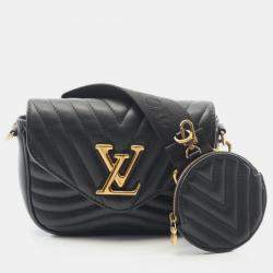 Pre Owned Louis Vuitton New Wave Noir Leather Shoulder Bag