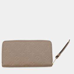 Pre Owned Louis Vuitton Zippy Wallet Tourterelle Monogram Empreinte Leather