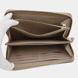Pre Owned Louis Vuitton Zippy Wallet Tourterelle Monogram Empreinte Leather