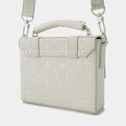 Pre Owned Louis Vuitton Flap Soft Trunk Messenger White Taurillon Leather