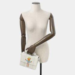 Pre Owned Louis Vuitton Flap Soft Trunk Messenger White Taurillon Leather