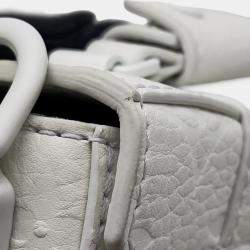 Pre Owned Louis Vuitton Flap Soft Trunk Messenger White Taurillon Leather