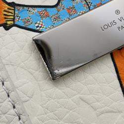 Pre Owned Louis Vuitton Flap Soft Trunk Messenger White Taurillon Leather