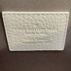 Pre Owned Louis Vuitton Flap Soft Trunk Messenger White Taurillon Leather