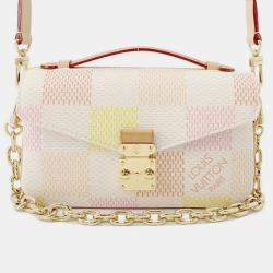 Pre Owned Louis Vuitton Pochette Metis Ew PeachDamier Licious