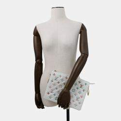 Pre Owned Louis Vuitton Coussin Blanc/Pink Monogram Lamb Leather Size Pm