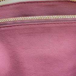 Pre Owned Louis Vuitton Coussin Blanc/Pink Monogram Lamb Leather Size Pm