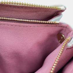 Pre Owned Louis Vuitton Coussin Blanc/Pink Monogram Lamb Leather Size Pm