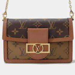مملوكة مسبقًا Louis Vuitton Portefeuille Dauphine Noir Monogram/Monogram Reverse Canvas