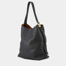 Pre Owned حقيبة هوبو لوي فيتون لوفكي نوير جلد عجل محبب حجم متوسط