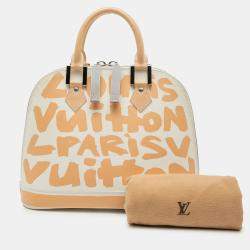 مملوكة مسبقًا حقيبة لوي فيتون شتيفن سبرواس غرافيتي ألمين بيضاء متوسطة MM