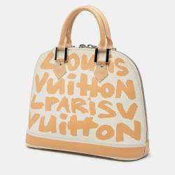 مملوكة مسبقًا حقيبة لوي فيتون شتيفن سبرواس غرافيتي ألمين بيضاء متوسطة MM