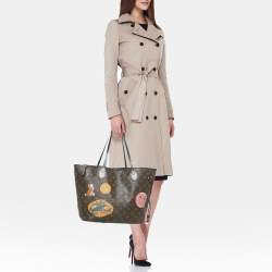 Pre Owned Louis Vuitton World Tour Neverfull MM NM Black Monogram Canvas Bag