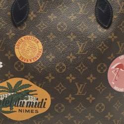 Pre Owned Louis Vuitton World Tour Neverfull MM NM Black Monogram Canvas Bag