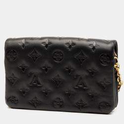 مملوكة مسبقًا Louis Vuitton Black Monogram Embossed Pochette Coussin